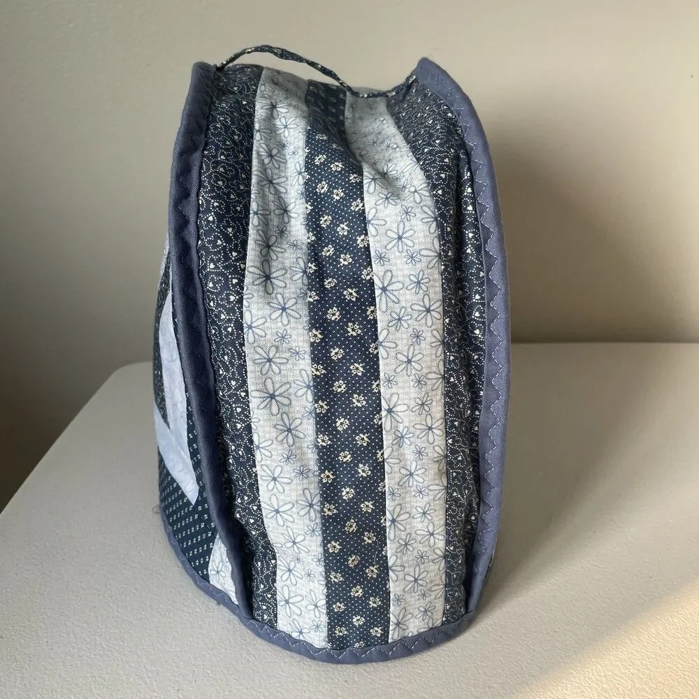 Handmade Quilted Toaster Cover for 2 Slot Toaster Cottagecore Cotton Blue